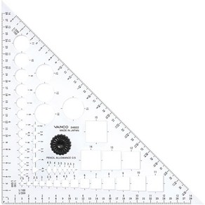 반코 Vanco 삼각자 34822 15cm 손잡이 투명 삼각형