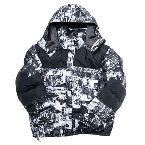 아임낫어휴먼비잉 숏패딩 TORN PICTURES DUCK DOWN JACKET WHITE/BLACK