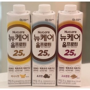 뉴케어 올프로틴 고소한맛 바나나맛 초코맛 6팩씩 당류제로 락토프리 균형단백질, 18개, 245ml