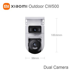 IP66 야외 투시경 보호 듀얼 버전 풀 CW500 보안 스마트 AI CCTV 컬러 감지 카메라 홈 야간 샤오미, 2) Mi CW500 Dual Camea - 미국 플, 1개