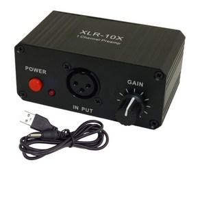 싱글 채널 XLR 인터페이스 밸런스드 오디오 프리앰프 다이나믹 마이크 NE5532 DC5V-12V, Black