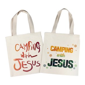 고집쟁이녀석들 메시지 에코백 교회가방 CAMPING with JESUS 캠핑위드지저스 2종