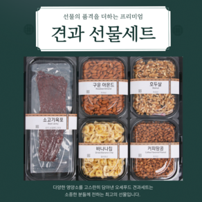 프리미엄소고기육포 견과 혼합 선물세트 소고기육포 150g+견과류4종, 1세트