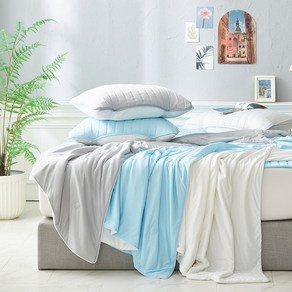 [애끌리아] 굿슬립2 HR 냉감 차렵이불 1장(싱글), 스카이블루, 색상:스카이블루