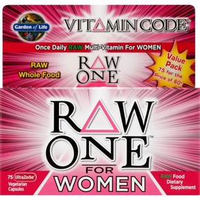 가든오브라이프 Gaden of Life Vitamin Code Raw One fo Women 75 CT, 1개, 75정