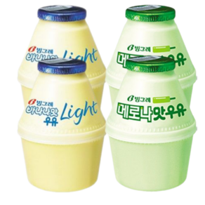 빙그레 바나나우유 혼합2종(바나나맛라이트 and 메로나맛), 2세트, 480ml