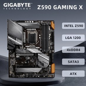 기가바이트 Z590 GAMING X 마더보드 i9-11900KF i7-11700F i5-10400F i5-11600K CPU 지원 인텔 Z590 M.2 NVME PCIe 4.0 L, [01] 마더 보드, 1개