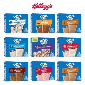 [Kellogg's] 켈로그 Kellogg's 팝타르트 poptats 12개입 10종 Pop-Tats Fosted Pasties, 02 블루베리 12개입, 1박스, 576g