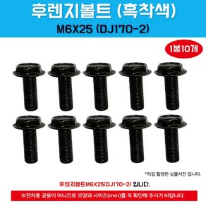 후렌지볼트 M6X25 차량용볼트 흑착색 육각 플랜지 볼트 조립볼트 오토바이볼트 DJ170-2 (1봉10개), 1개