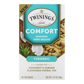 Twinings Comfot Hebal Tea Tumeic Coconut Ginge Caffeine Fee 18 Tea Bags 1.27 oz (36 g), 1개