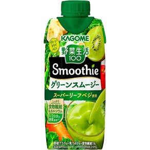 가고메 생활 100 Smoothie 스무디 그린 스무디 Mix 330ml×24개 식이섬유, 330ml, 24개