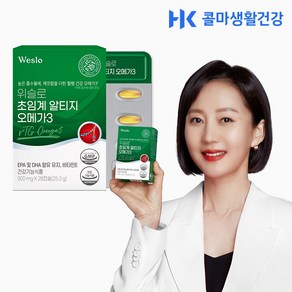 콜마생활건강 위슬로 초임계 tg 오메가3 혈행건강 비타민E 장용성 DHA 900mg, 28정, 2개