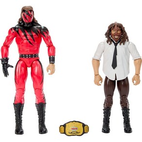 마텔 382670 Mattel WWE 메인 챔피언십 쇼다운 2팩 액션 피규어 및 액세서리 시리즈 #20 Mankind vs Kane 수집용 세트, 케인과 인류, 1개