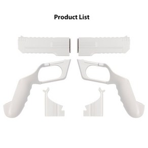 v 추천 Oculus Quest 2 토치 컨트롤러용 VR 게임 권총 총 핸들 그립 향상된 FPS 슈터 경험 액세서리, [01] White, 1개, 01 White
