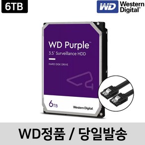 [WD정품] WD 퍼플HDD CCTV전용 하드디스크, 1개, WD퍼플 6테라[WD64PURZ]