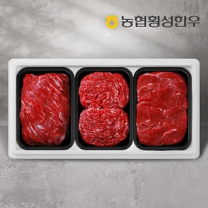 [농협횡성한우] 1등급 하누리 알찬 정육세트 7호 (국거리500g+불고기500g+장조림500g) / 총1.5kg, 1개