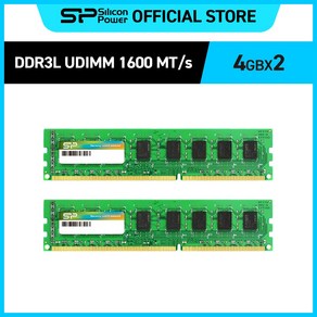 실리콘파워 Silicon Powe DDR3 8G/16G 1333/3600 (PC3-10600/PC3-12800) 데스크탑용 램 메모리 RAM, DDR3L 1.35V 1600 MHz (4GB*2), 1개