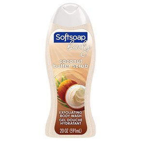 Softsoap 각질 제거 바디워시 코코넛 버터 스크럽 20 Fl Oz