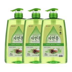 자연퐁 찌든때 걱정없는 솔잎 파워워시 주방세제 용기형, 980ml, 3개