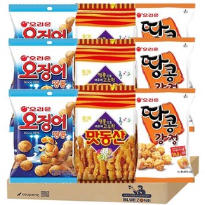 블루존 땅콩 과자 세트 (맛동산90g x 3+오징어땅콩98g x3+땅콩강정80g x3), 1개