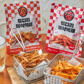 투다리 빠삭 먹태 2가지 맛, 매콤2+스윗2, 4개, 25g