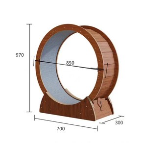 고양이 러닝머신 롤러 휠 등반 프레임 장난감, 호두 밀도 섬유판 S사이즈, 1개