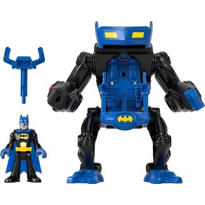 Fishe-Pice Imaginext DC 슈퍼 프렌즈 배트맨 장난감 전투 로봇 포즈를 취할 수 있는 피규어 및 조명 포함 역할 놀이 만 3세 이상 아동용, 1개