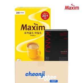[동서식품] 맥심 모카골드 200입 + 카누 다크로스트 미니 30입, 12g, 1개