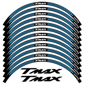 야마하 TMAX T-MAX 500 TMAX560 TMAX530 500 15 인치 휠 스티커 반사 오토바이 림 스쿠터 허브 스트라이프 데칼 12, D, 1개