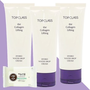 참존 탑클래스 더 콜라겐 리프팅 하이드로 워터드롭 크림 100ml 3개(+하늘선물 물티슈 10매), 01 탑클래스 워터드롭 크림 100ml 3개