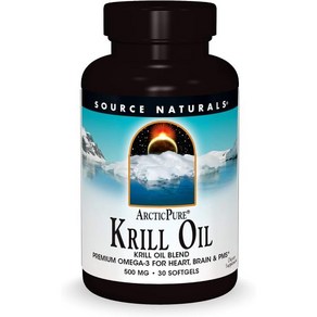 Souce Natuals ActicPue Kill Oil 500 mcg Pemium Omega-3 fo Heat Bain and PMS - 30 Softgels, 1개, 30정