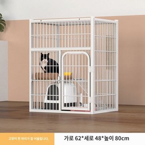 고양이철망 케이지 대형 애견샵 하우스 격리장 조립식 철장 철제 펜스 실내, 스팟 익스프레스  컬렉션 플러스 구매 캣 해먹, A. 작은 이중층 (62x48x80cm), 1개