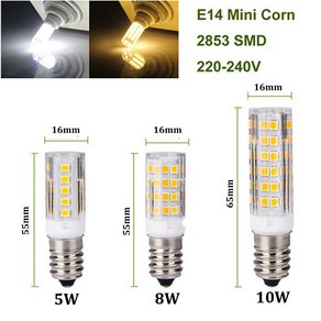 LED 옥수수 전구 5730 SMD 글로브 램프 스포트 라이트 교체 할로겐 램프 조명 E27 E14 B22 5W 7W 8W 10W 12W 15W 45W 50W 100W, E14 Mini bulb, Cold White, 5W 33LEDs, 1개