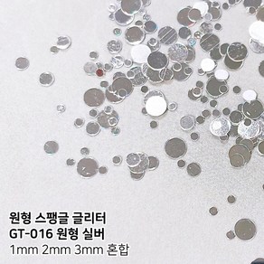 사이즈믹스 스팽글 원형 네일 글리터, 1개, GT-016 원형 실버