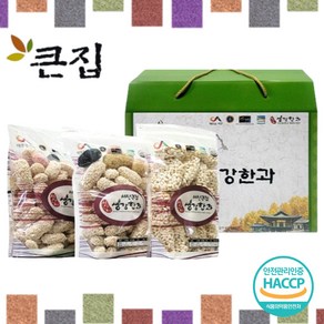 서산 생강 한과 찹쌀 백련초 흑임자 참깨 유과 산자 세트 1.5kg, 1개