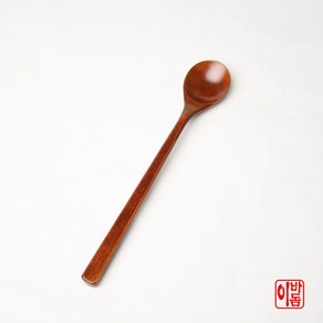 [이바돔] 국내산 천연 옻칠 나무 롱 티스푼 생칠, 1개