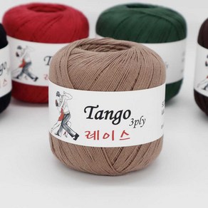 [더니트] 탱고 레이스 실 3ply 100% 면사 명품색상 25년 색상추가, 106 연노랑, 1개