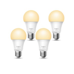 티피링크 Tapo L510E (4-Pack) Wi-Fi 조광 전구 LED 조명 무드등 IoT / 공식 판매점, 전구색, 4개