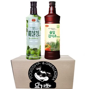 [요기쏴] 광야식품 매실청 베이스 970ml 솔잎감식초 베이스 970ml, 1.94L, 1세트