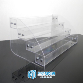 CD 앨범 전시대 거치대 보관함 진열 레코드 꽂이 아크릴 스탠드, 투명 4단