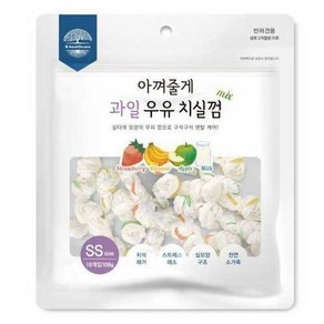 아껴줄게 과일우유치실껌 강아지 간식 소가죽 우피껌, 1개, 108g, 혼합