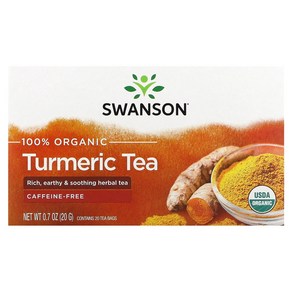 스완슨 100% 강황 Tea 무카페인 20티백 20g, 1개, 20개입, 1g