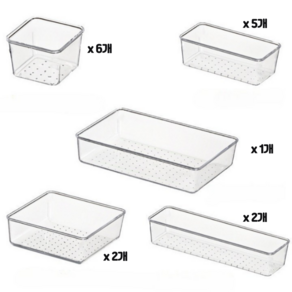 다잇슈 아크릴 보관 수납함 정리함 다용도 트레이 수납도우미 16개입, 1세트, 투명