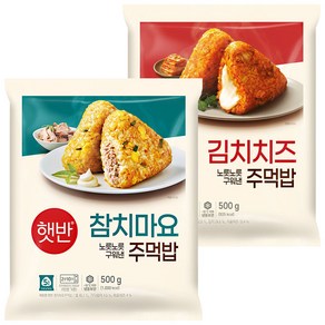 비비고 (CJ 햇반 쿡반) 참치마요 주먹밥 + 김치치즈, 500g, 2개