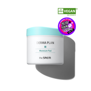 [더샘] #촉촉매끈약산성 데일리토너패드# 더마 플랜 수분 패드 Dema Plan Moistue Pad (70매) 저자극 토너팩 스킨팩, 1개