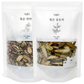 더하다 볶은 작약감초차 SET 깨끗이 세척하고 증숙하여 볶아낸 작약 200g 감초 200g 세트 국산 국내산 침출차