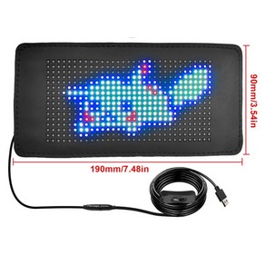 스크 프로그래밍 가능한 LED 자동차 사인 보드 방수 소재 디스플레이 상점 바 앱 편집, S1632RGB 19X9CM, 1개