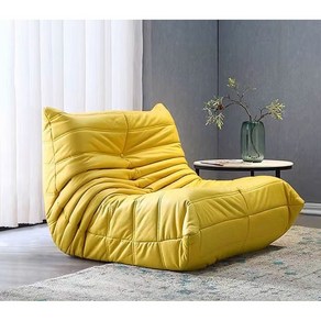 리네로제 토고소파 안락의자 번데기소파 Togo sofa, 85x95cm 특대형, 레몬옐로우 극세사 가죽