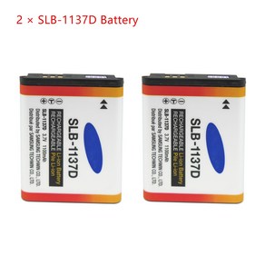 SLB-1137D SLB 카메라 배터리 삼성 NV100HD TL34HD HD i85 i100 L74 NV24HD NV40 1100mAh 2 개, 01 2 Piece Battey, 2개