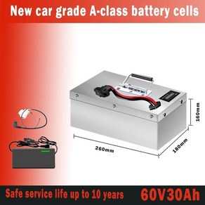 전기 차량 리튬 배터리 삼륜차 인산철 배터리팩 48V 60v72 v40A 60AH8 0AH, 12 60V30Ah, 1개